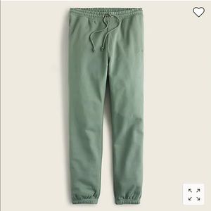 J.Crew University Terry Sweatpant with Logo Embroidery Pale Cypress Green